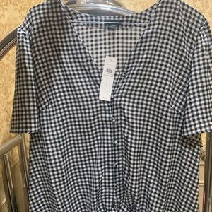 Plaid short sleeved Ann Taylor blouse